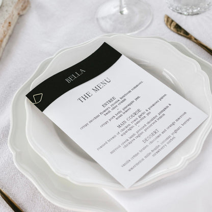 Cherished Menu  / Wedding or event Place Cards and Menus