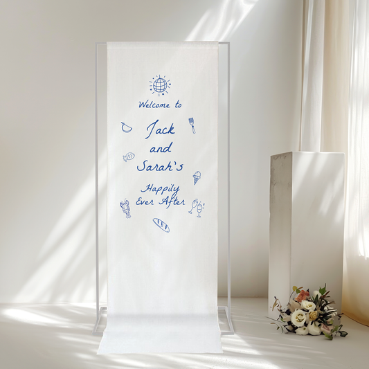 Capri Fabric Wedding Welcome Sign