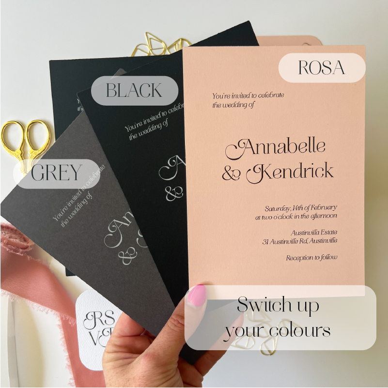 White Ink Printing Affordable Modern Neutral Nude Invitations Printed ...