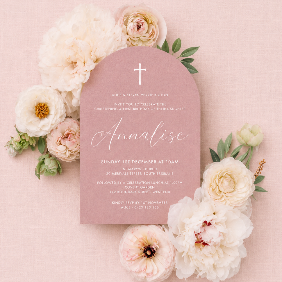 Christening, Baptism, First Birthday, Baby Shower Invitation
