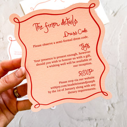 Amour Pink and Red Wedding Invitation Set