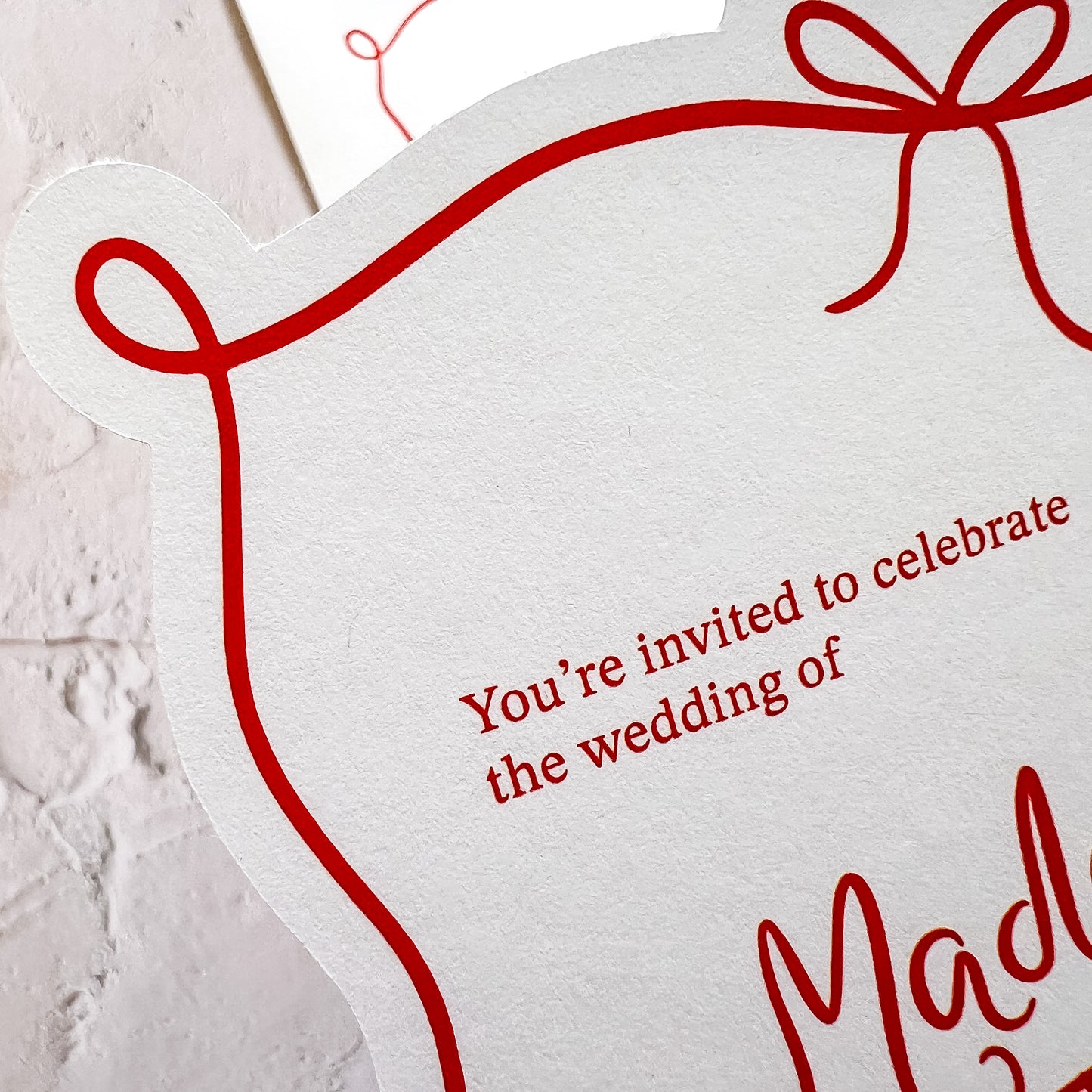 Amour Pink and Red Wedding Invitation Set