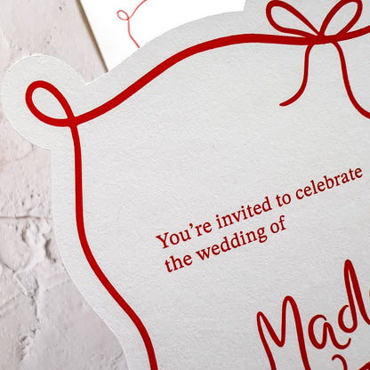 Amour Pink and Red Wedding Invitation Set