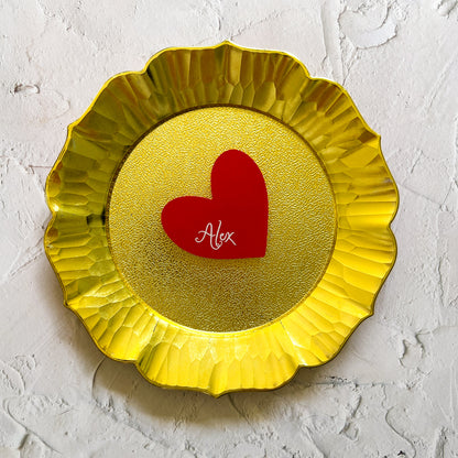 Amour Wavy Menu with heart shaped place card