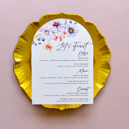 Day Dreaming Printed Menu
