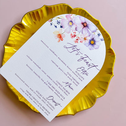 Day Dreaming Printed Menu