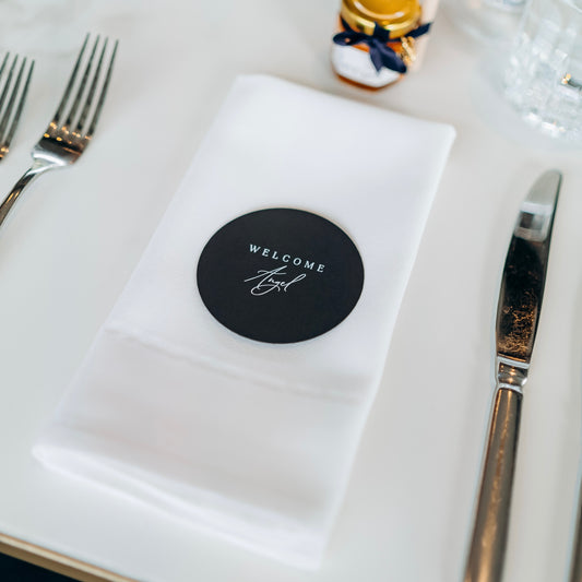 Bella Circle Place Card - choose your colour