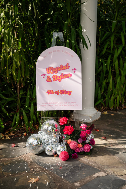 Vivid Vibes Wedding Welcome Sign and Seating Chart Package