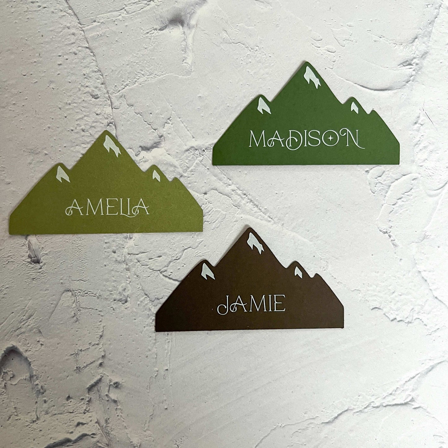 Wild Love Printed Mountain Shaped Wedding Place Card