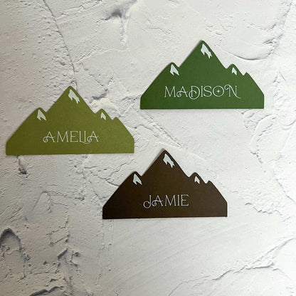 Wild Love Printed Mountain Shaped Wedding Place Card