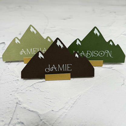Wild Love Printed Mountain Shaped Wedding Place Card