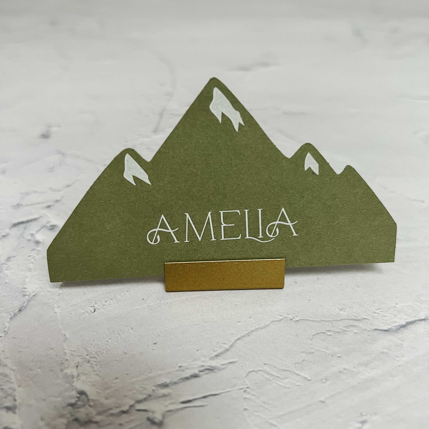 Wild Love Printed Mountain Shaped Wedding Place Card
