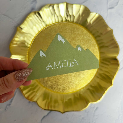 Wild Love Printed Mountain Shaped Wedding Place Card