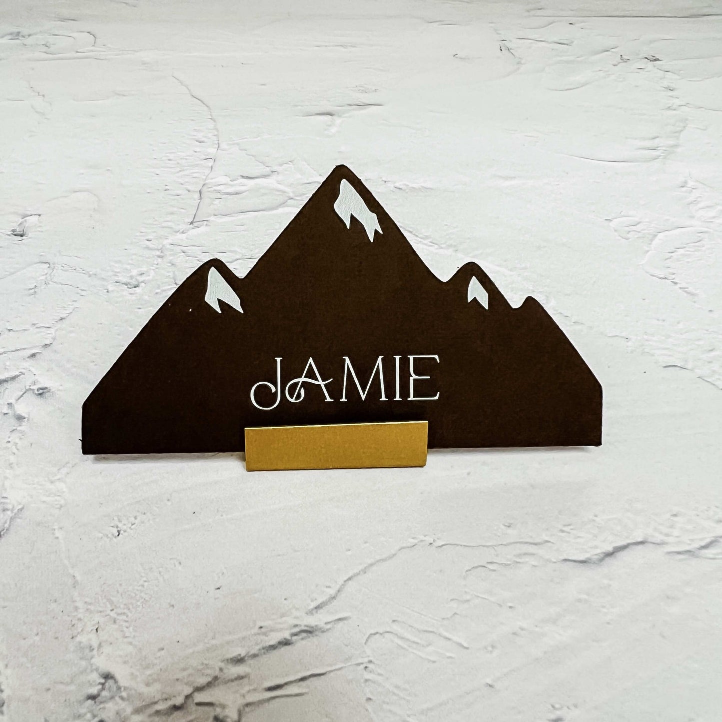 Wild Love Printed Mountain Shaped Wedding Place Card