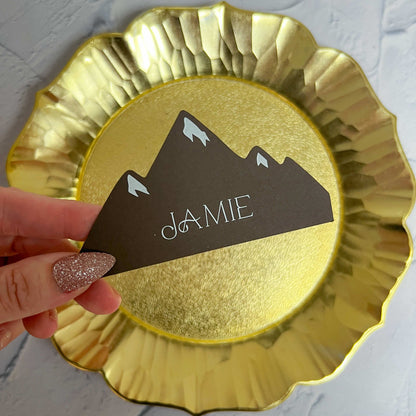 Wild Love Printed Mountain Shaped Wedding Place Card