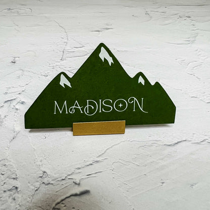 Wild Love Printed Mountain Shaped Wedding Place Card