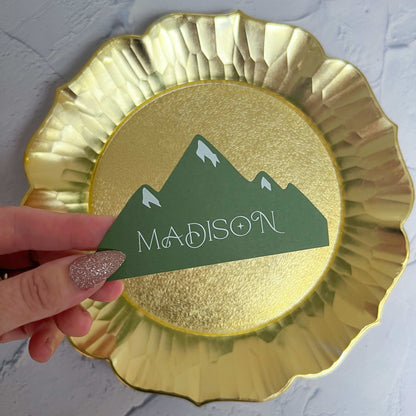 Wild Love Printed Mountain Shaped Wedding Place Card