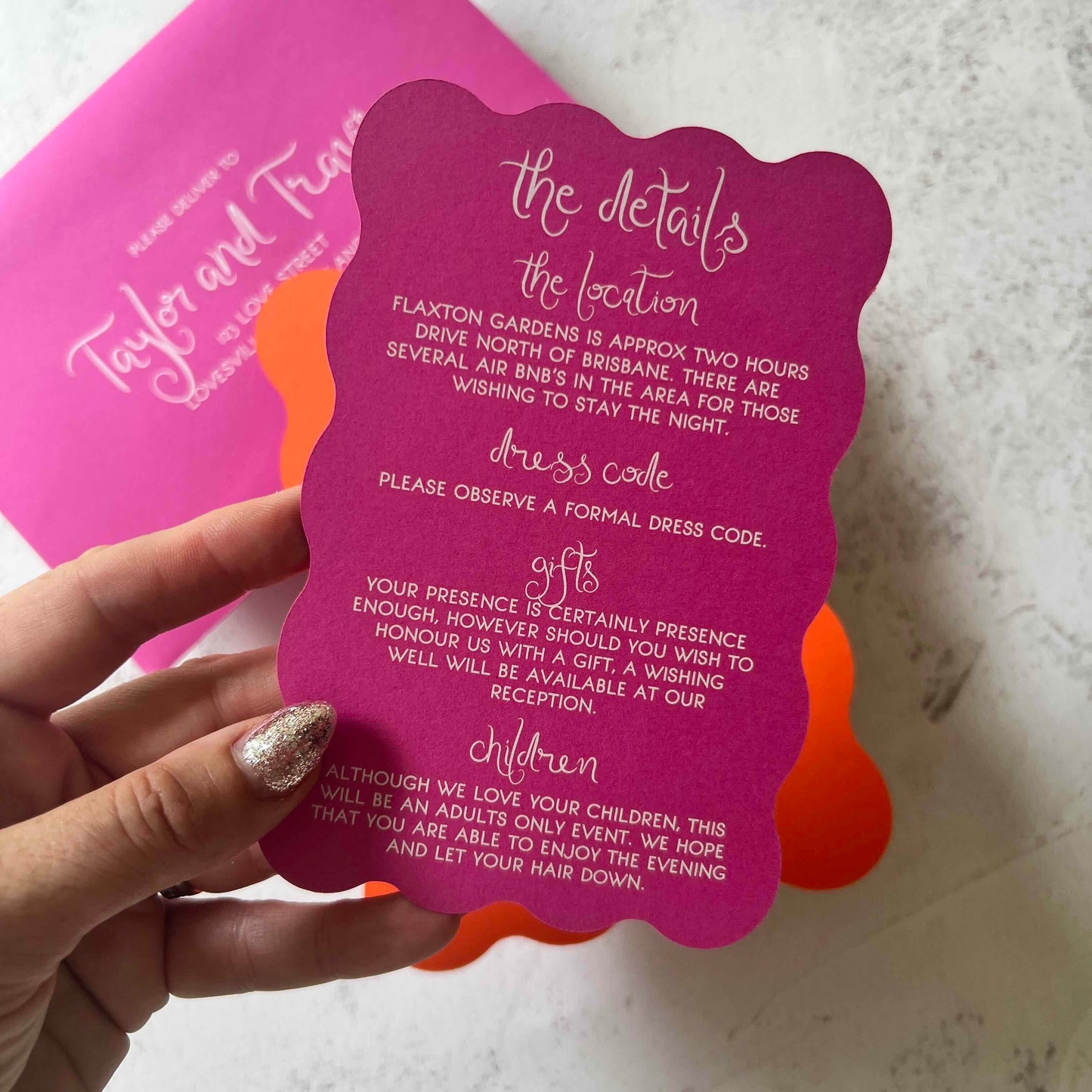 Playful Wavy Wedding Invitation Set