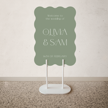 Alicia Wedding Welcome Sign Choose your colour and shape