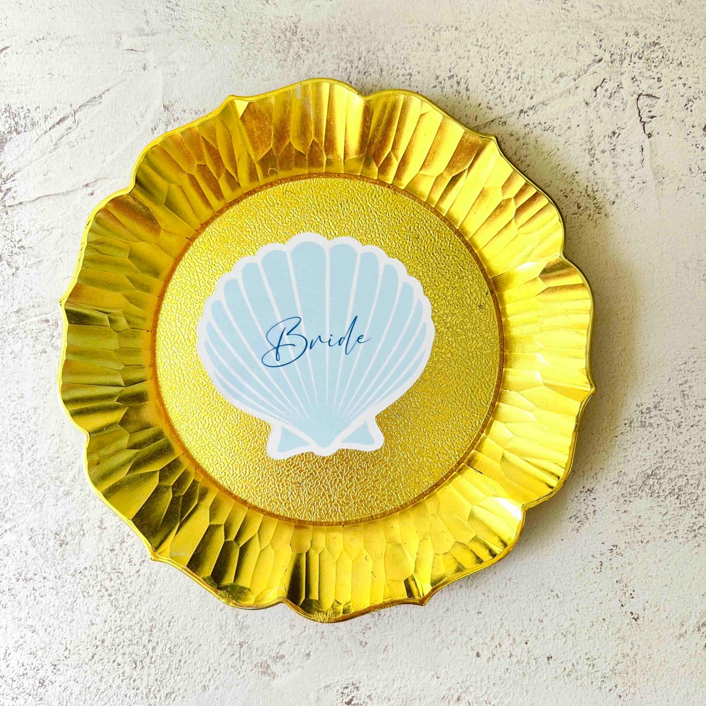 Seashell Printed Wedding Place Card - choose your colour - choose your font