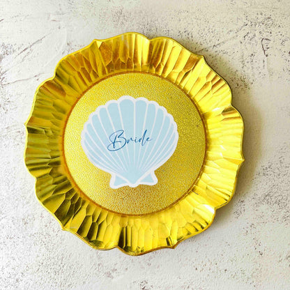 Seashell Printed Wedding Place Card - choose your colour - choose your font