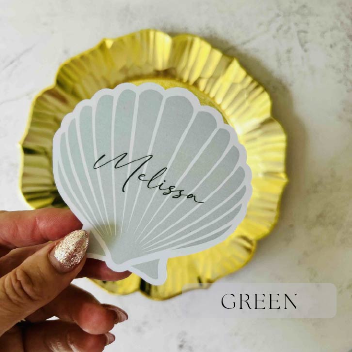 Seashell Printed Wedding Place Card - choose your colour - choose your font