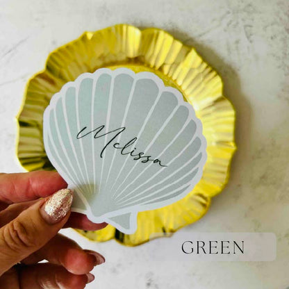 Seashell Printed Wedding Place Card - choose your colour - choose your font