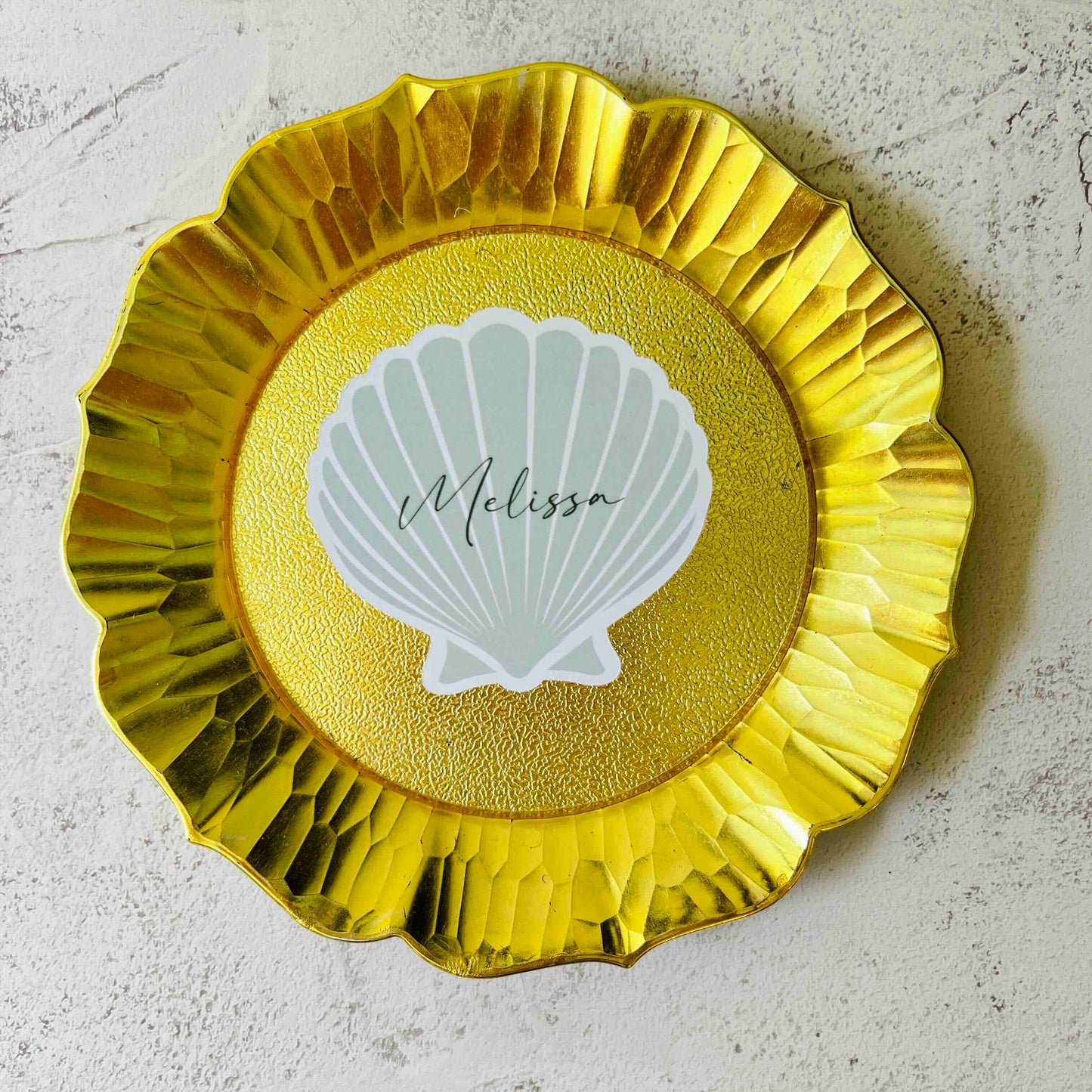 Seashell Printed Wedding Place Card - choose your colour - choose your font