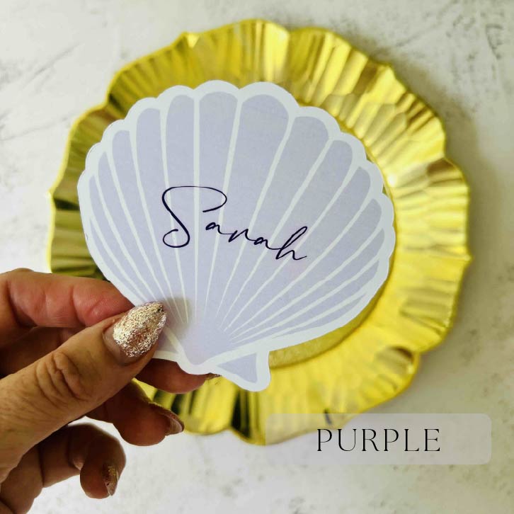 Seashell Printed Wedding Place Card - choose your colour - choose your font