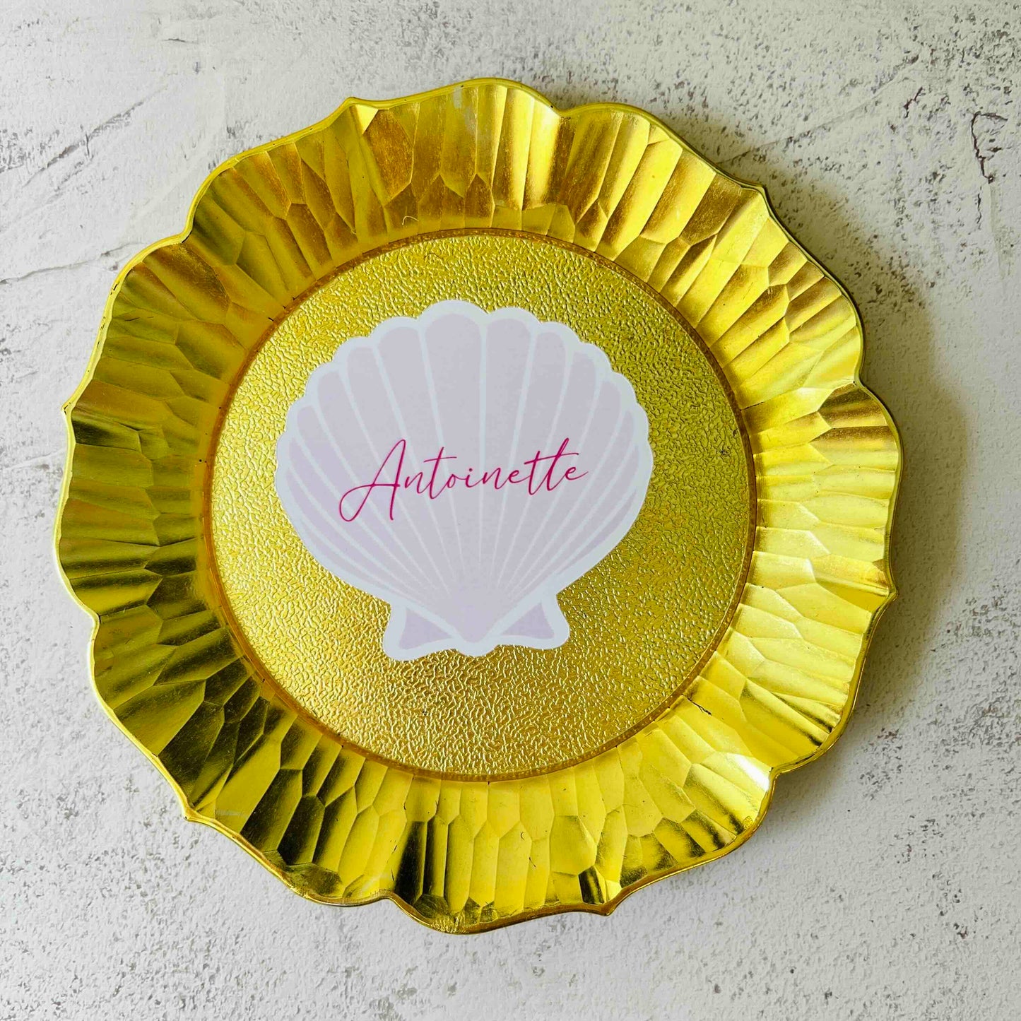 Seashell Printed Wedding Place Card - choose your colour - choose your font