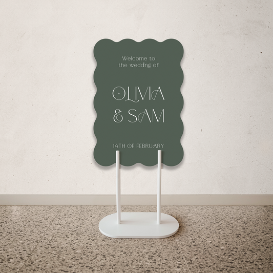 Alicia Wedding Welcome Sign Choose your colour and shape