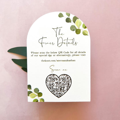 Sierra Invitation Set - Eucalyptus Arch Invite and Details / RSVP Card