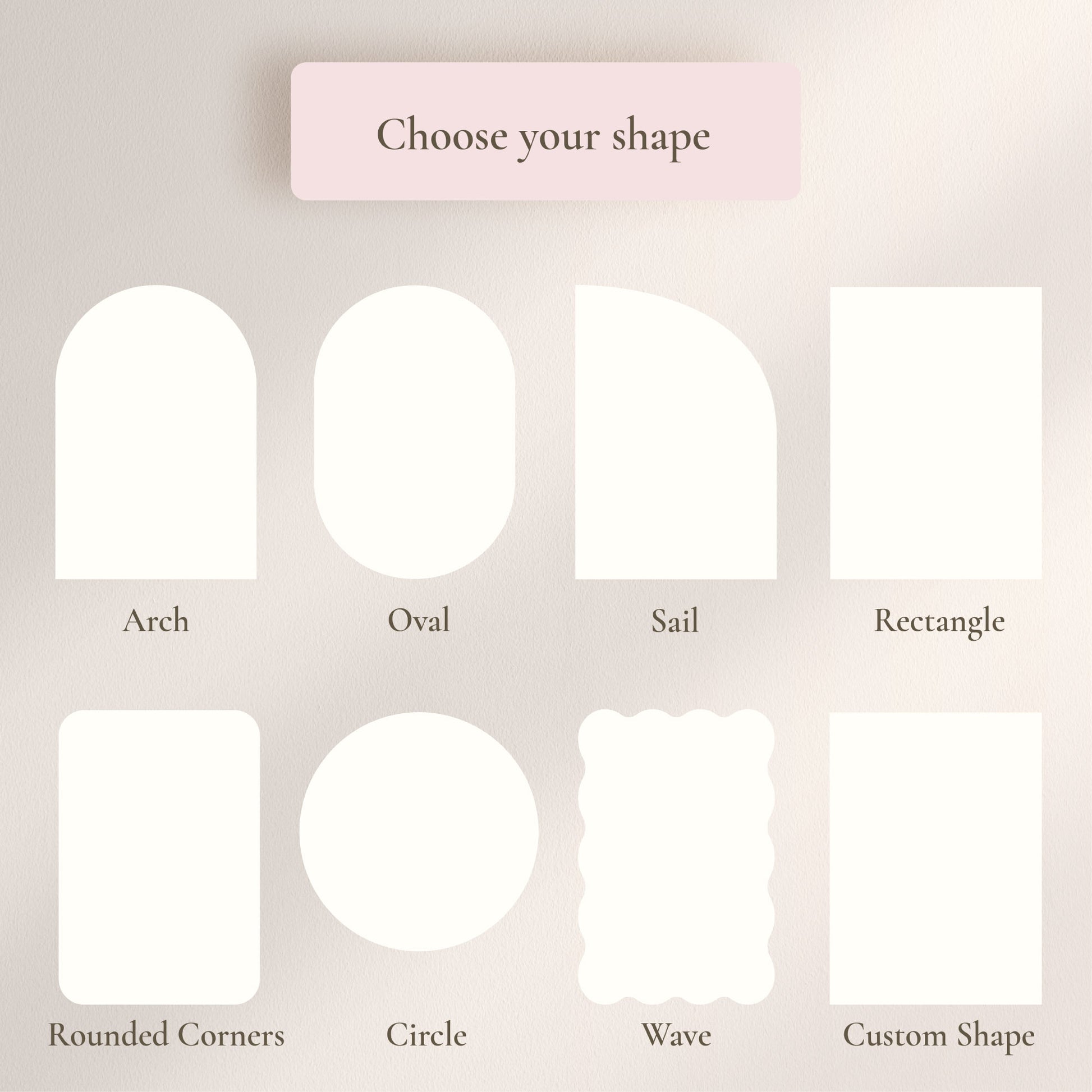 Signage Shape Guide or different shapes wave arch sail rectangle