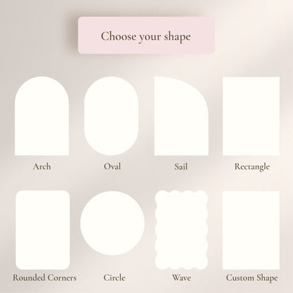 Signage Shape Guide or different shapes wave arch sail rectangle