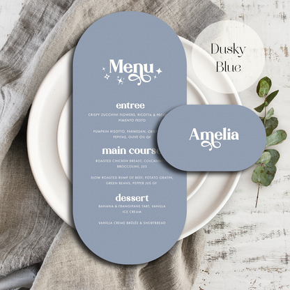Stardust menu and place card set