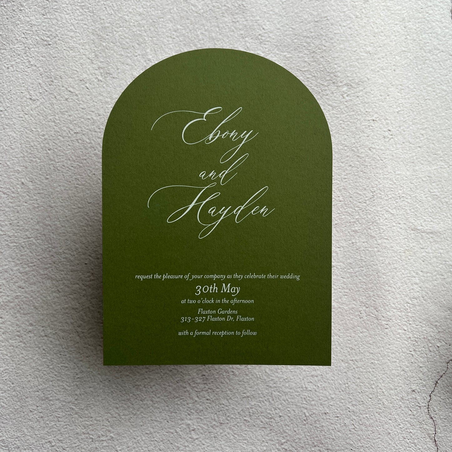 Timeless Arch Wedding Invitation Set Green