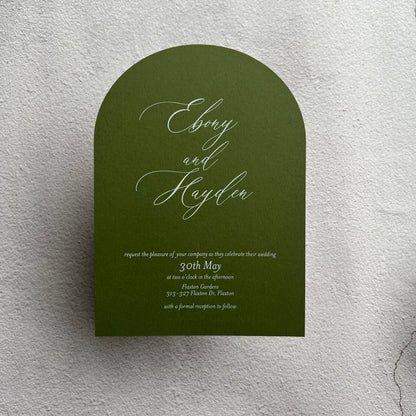 Timeless Arch Wedding Invitation Set Green