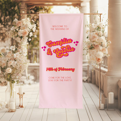 Vivid Vibes Fabric Wedding Welcome Sign