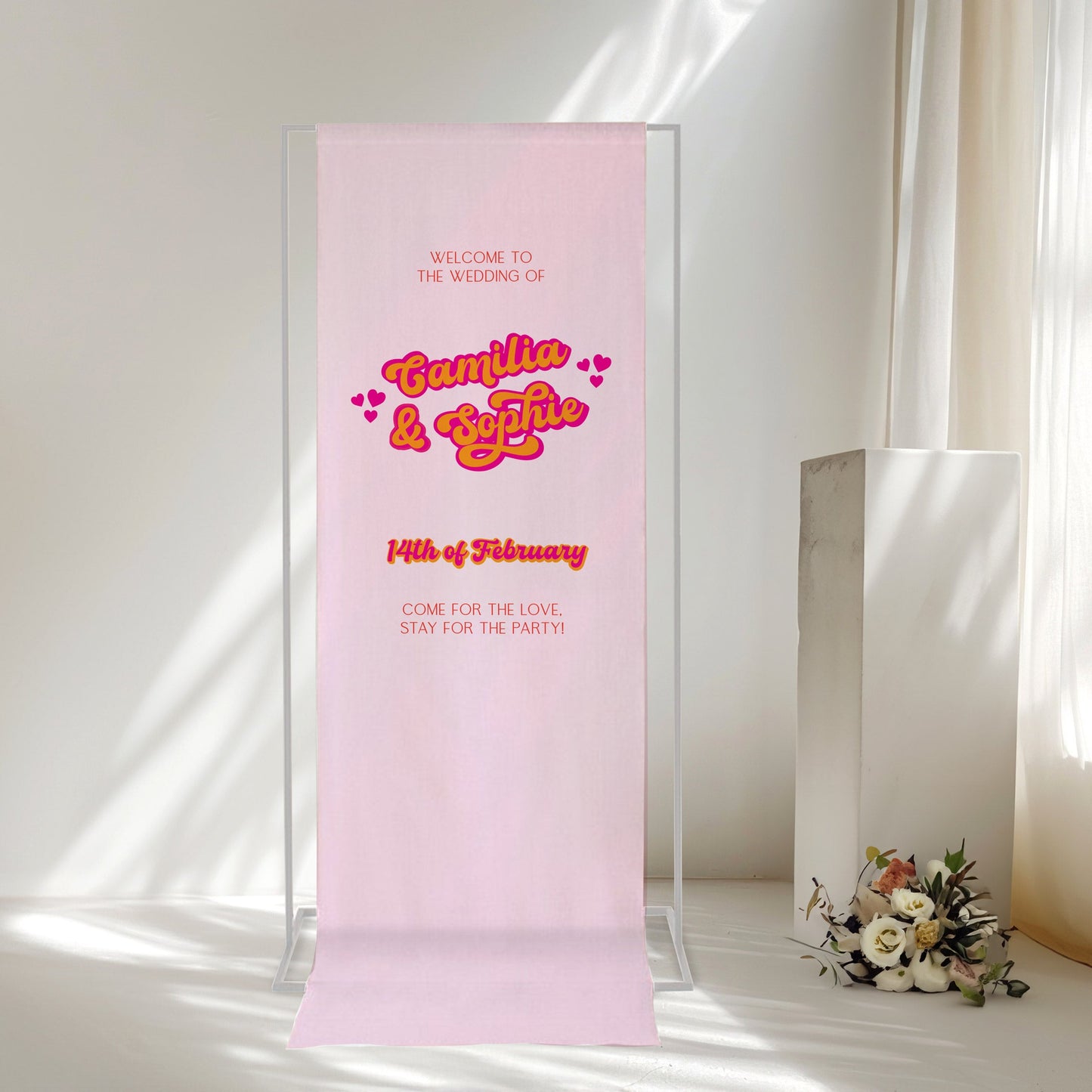 Vivid Vibes Fabric Wedding Welcome Sign