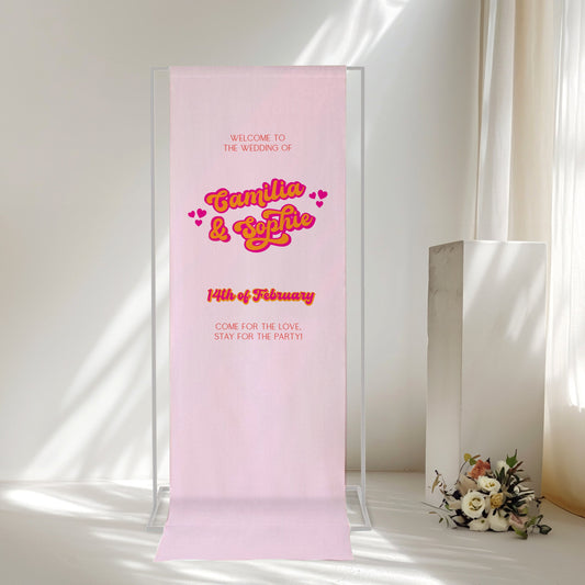 Vivid Vibes Fabric Wedding Welcome Sign