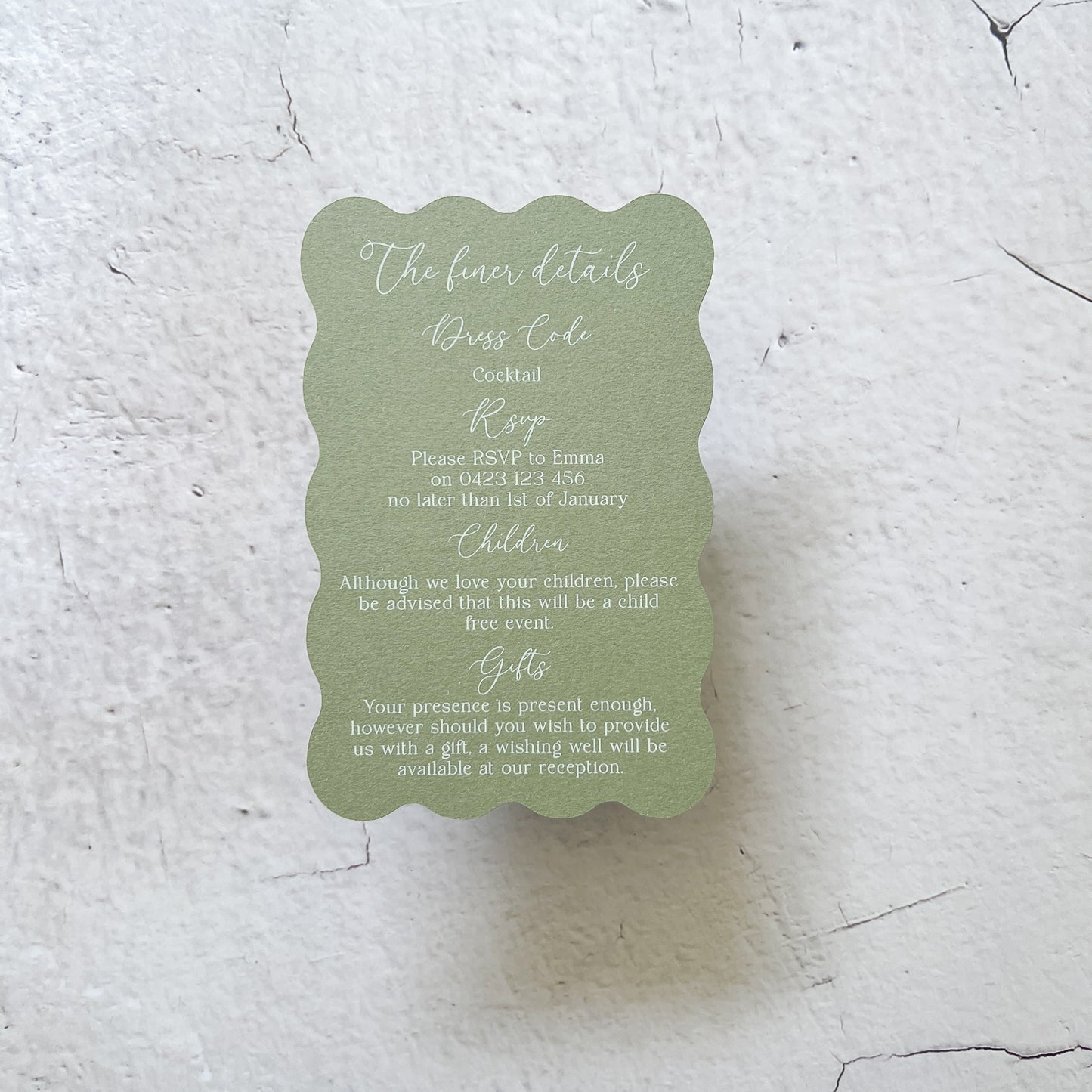 Serenity Arch Pocket Invitation Suite in Hillside Green