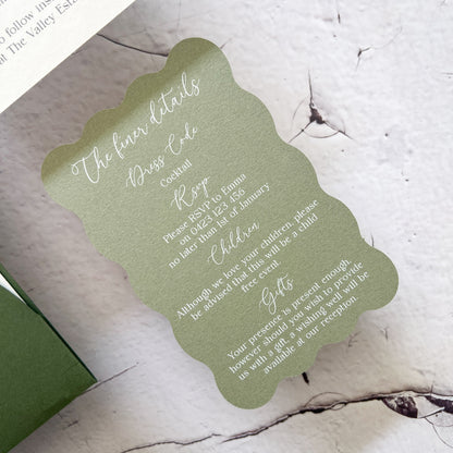 Serenity Arch Pocket Invitation Suite in Hillside Green