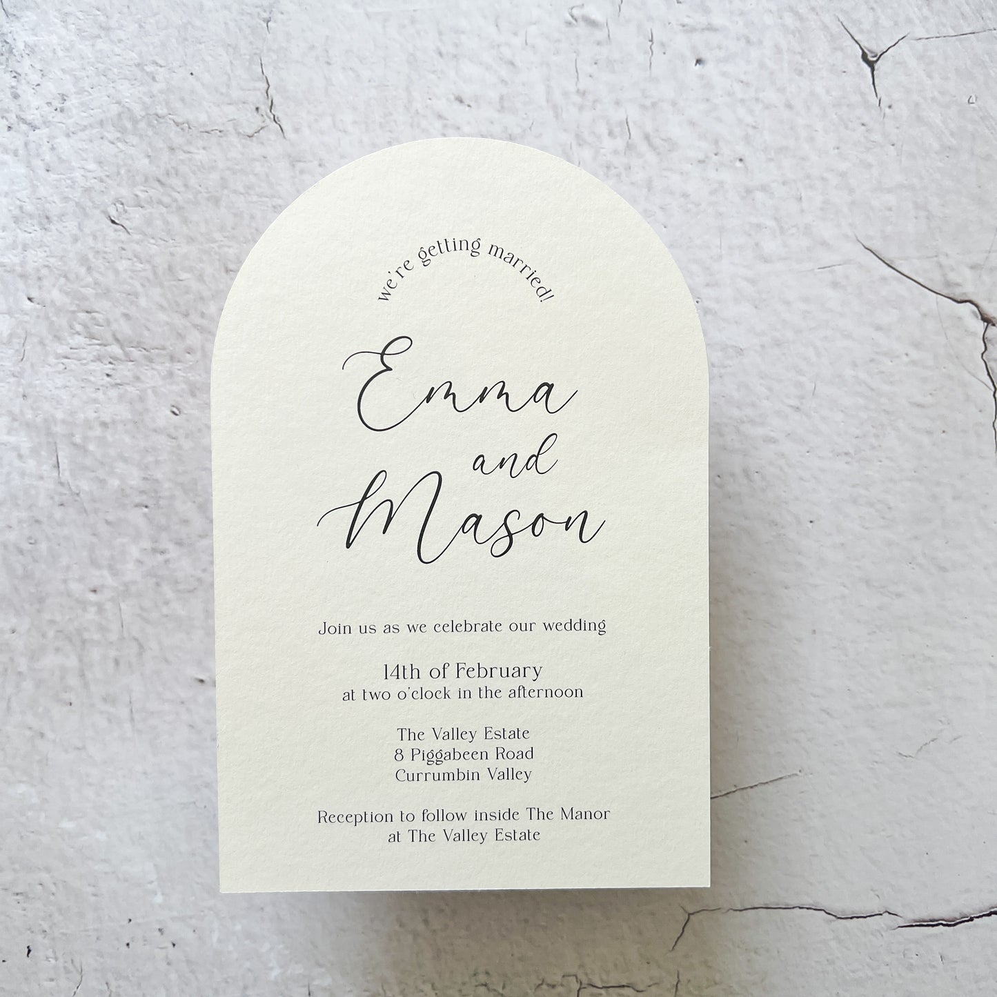 Serenity Arch Pocket Invitation Suite in Hillside Green
