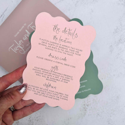 Playful Wavy Wedding Invitation Set
