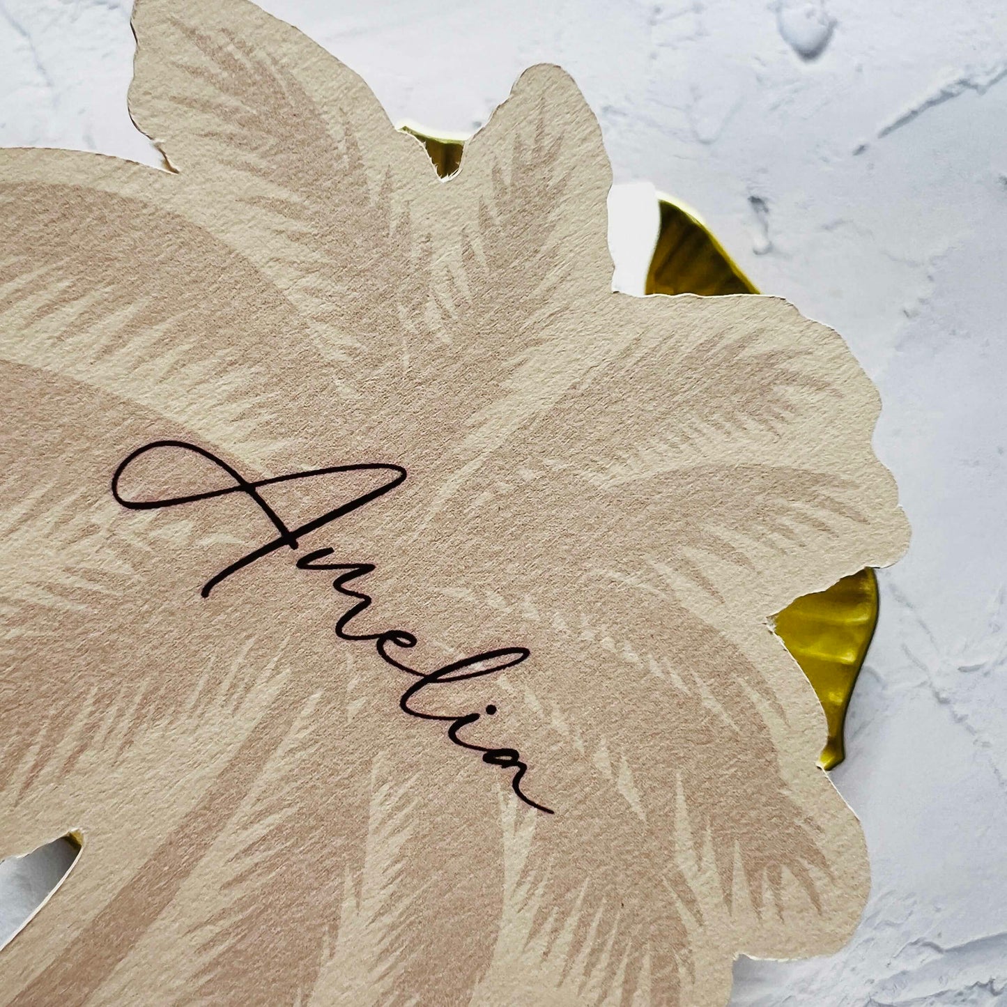 Whitsunday Wavy Menu with Palm Tree Place Card