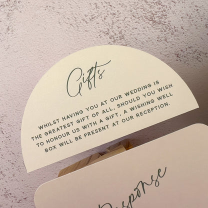 Whimsical Sage Green Layered Arch Invitation Set