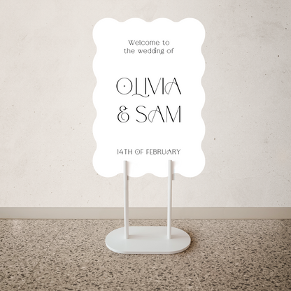 Alicia Wedding Welcome Sign Choose your colour and shape