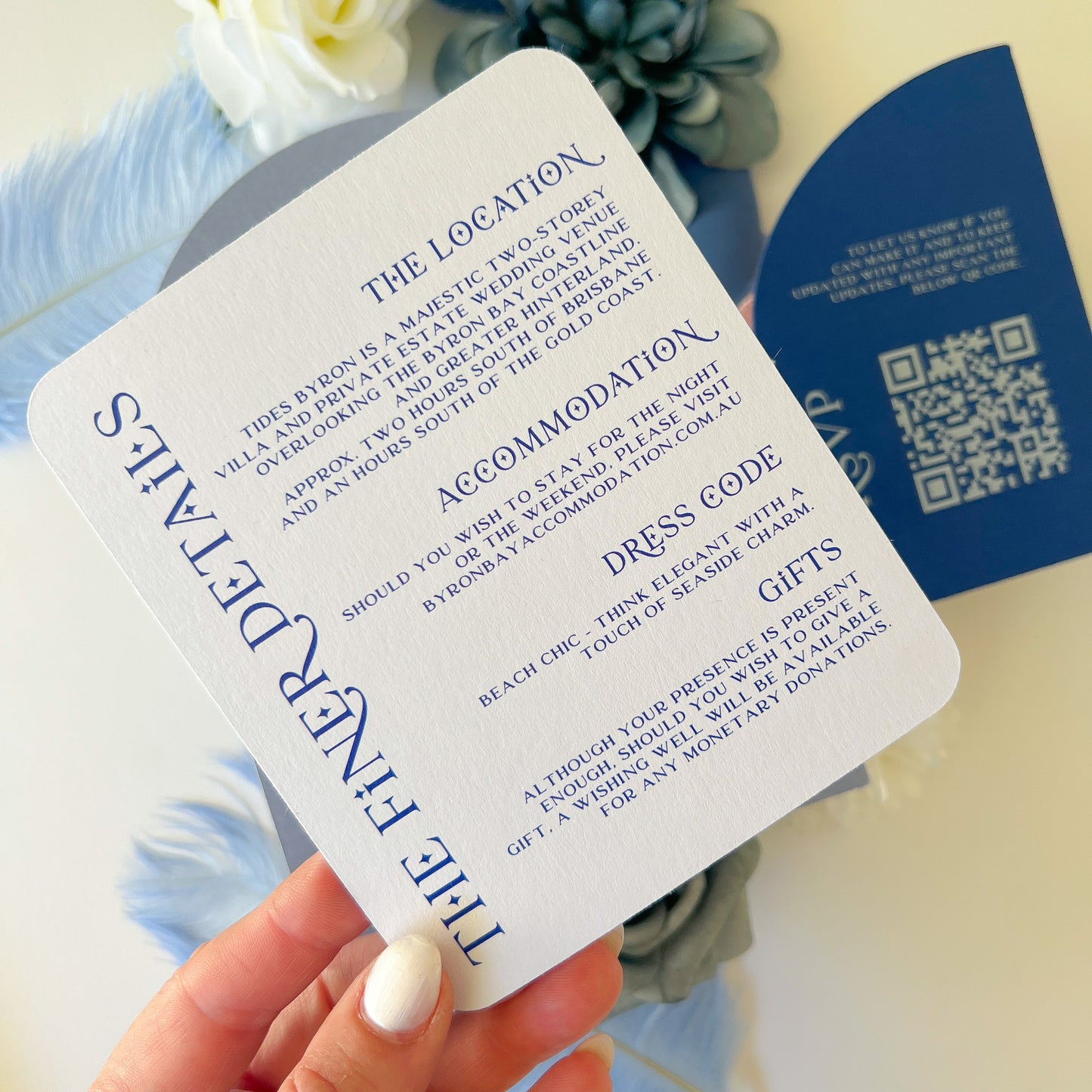 Written in the Stars Dusky Blue Arch Invitation Set