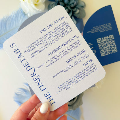 Written in the Stars Dusky Blue Arch Invitation Set