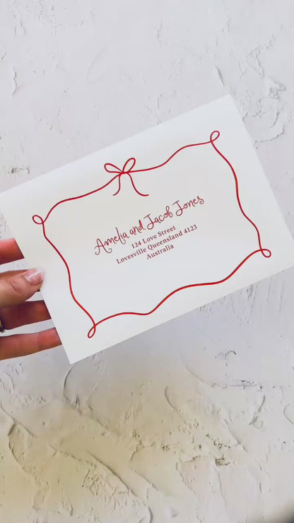 Amour Pink and Red Wedding Invitation Set
